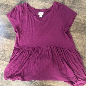Maroon ruffle tshirt